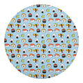 Kawaii Japanese Sushi Pattern Print Round Blanket