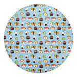 Kawaii Japanese Sushi Pattern Print Round Blanket
