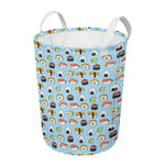 Kawaii Japanese Sushi Pattern Print Round Laundry Basket