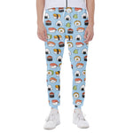 Kawaii Japanese Sushi Pattern Print Scuba Joggers