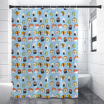 Kawaii Japanese Sushi Pattern Print Shower Curtain