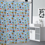 Kawaii Japanese Sushi Pattern Print Shower Curtain