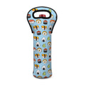 Kawaii Japanese Sushi Pattern Print Single Neoprene Wine Tote