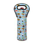 Kawaii Japanese Sushi Pattern Print Single Neoprene Wine Tote