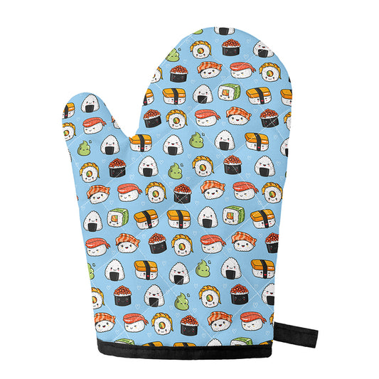 Kawaii Japanese Sushi Pattern Print Single Oven Mitt