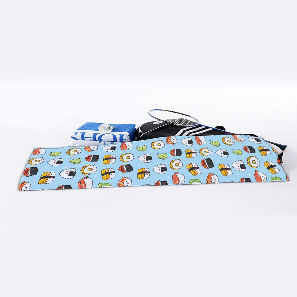 Kawaii Japanese Sushi Pattern Print Sports Towel