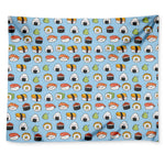 Kawaii Japanese Sushi Pattern Print Tapestry