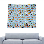 Kawaii Japanese Sushi Pattern Print Tapestry