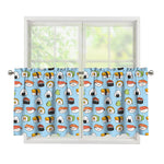 Kawaii Japanese Sushi Pattern Print Tier Curtains
