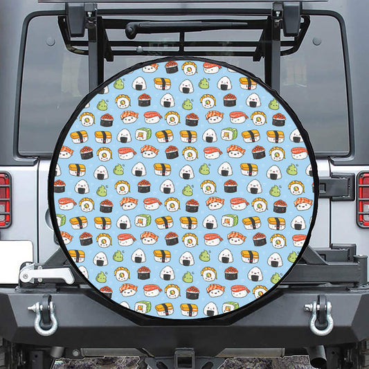 Kawaii Japanese Sushi Pattern Print Tire Cover