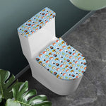 Kawaii Japanese Sushi Pattern Print Toilet Lid And Tank Cover Set