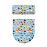 Kawaii Japanese Sushi Pattern Print Toilet Lid And Tank Cover Set