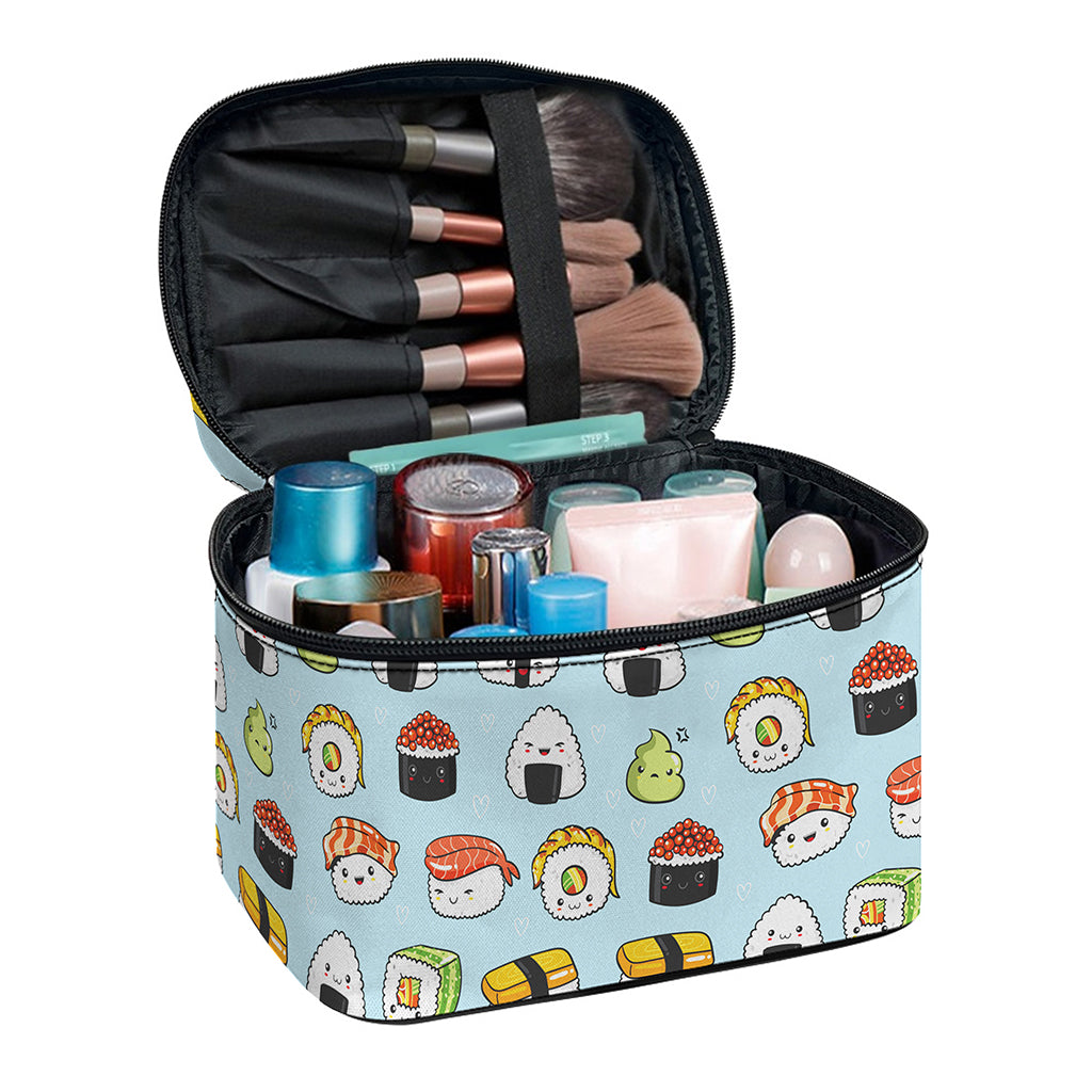 Kawaii Japanese Sushi Pattern Print Travel Makeup Bag