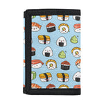 Kawaii Japanese Sushi Pattern Print Trifold Wallet