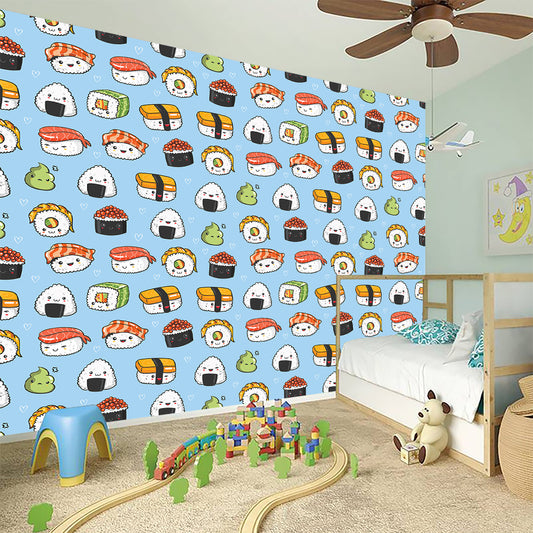 Kawaii Japanese Sushi Pattern Print Wall Sticker