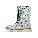 Kawaii Japanese Sushi Pattern Print Winter Boots