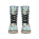 Kawaii Japanese Sushi Pattern Print Winter Boots