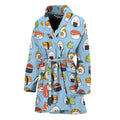 Kawaii Japanese Sushi Pattern Print Women's Bathrobe