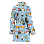 Kawaii Japanese Sushi Pattern Print Women's Bathrobe