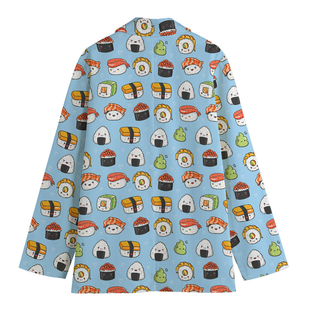Kawaii Japanese Sushi Pattern Print Women's Blazer