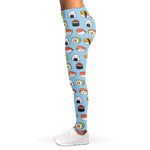 Kawaii Japanese Sushi Pattern Print Women's Leggings