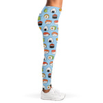 Kawaii Japanese Sushi Pattern Print Women's Leggings