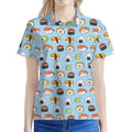 Kawaii Japanese Sushi Pattern Print Women's Polo Shirt