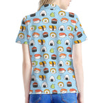Kawaii Japanese Sushi Pattern Print Women's Polo Shirt
