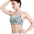 Kawaii Japanese Sushi Pattern Print Women's Sports Bra