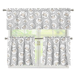 Kawaii Sheep Pattern Print 3 Piece Kitchen Curtains