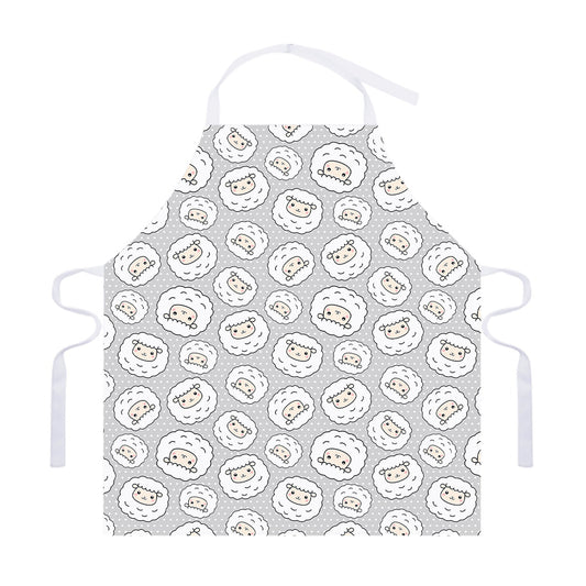 Kawaii Sheep Pattern Print Adjustable Apron