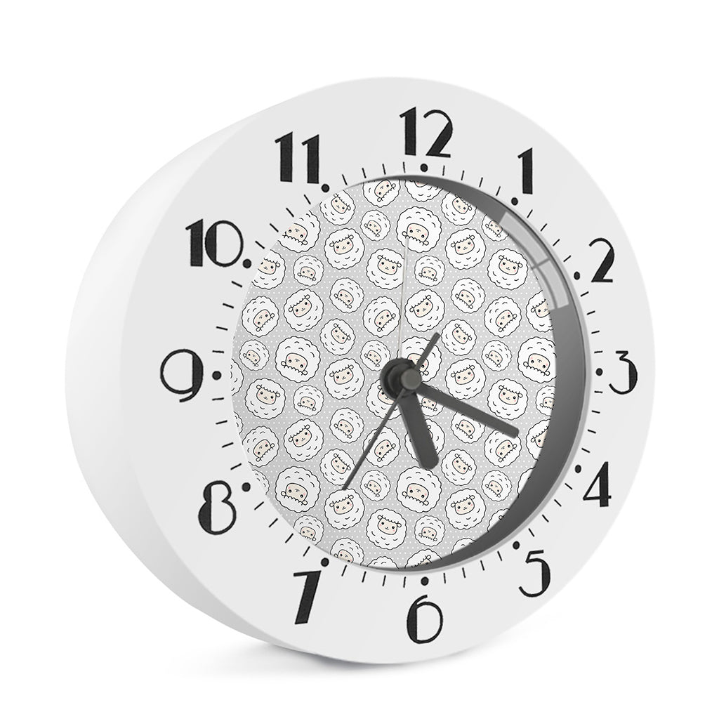 Kawaii Sheep Pattern Print Alarm Clock