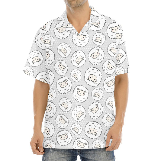 Kawaii Sheep Pattern Print Aloha Shirt
