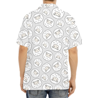 Kawaii Sheep Pattern Print Aloha Shirt