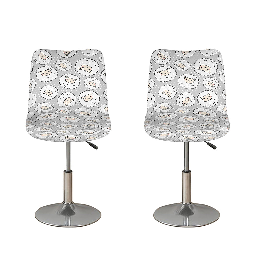 Kawaii Sheep Pattern Print Bar Stool Covers