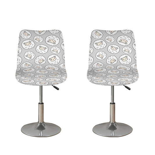 Kawaii Sheep Pattern Print Bar Stool Covers