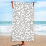 Kawaii Sheep Pattern Print Beach Towel