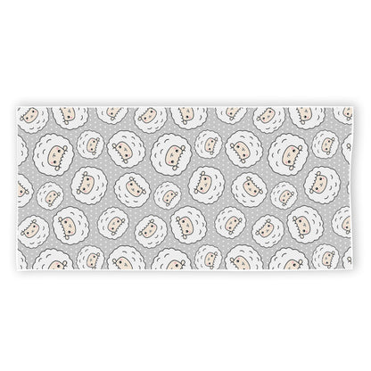 Kawaii Sheep Pattern Print Beach Towel