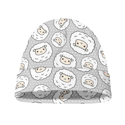 Kawaii Sheep Pattern Print Beanie