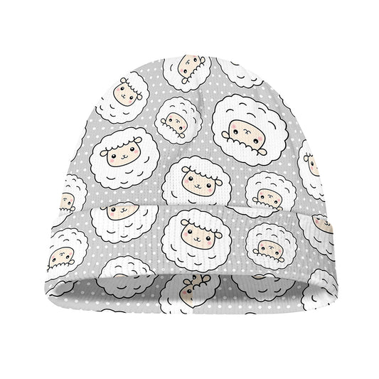 Kawaii Sheep Pattern Print Beanie