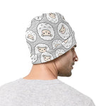 Kawaii Sheep Pattern Print Beanie