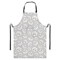 Kawaii Sheep Pattern Print Bib Apron With Pocket