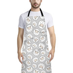 Kawaii Sheep Pattern Print Bib Apron With Pocket