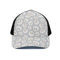 Kawaii Sheep Pattern Print Black Mesh Trucker Hat