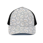Kawaii Sheep Pattern Print Black Mesh Trucker Cap
