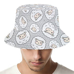 Kawaii Sheep Pattern Print Bucket Hat