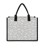 Kawaii Sheep Pattern Print Canvas Tote Bag