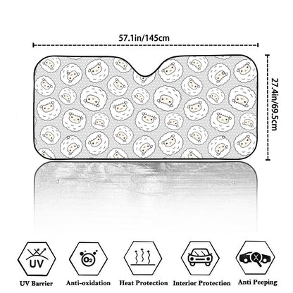 Kawaii Sheep Pattern Print Car Windshield Sun Shade