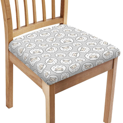 Kawaii Sheep Pattern Print Chair Cushion Cover