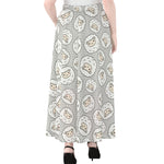 Kawaii Sheep Pattern Print Chiffon Maxi Skirt